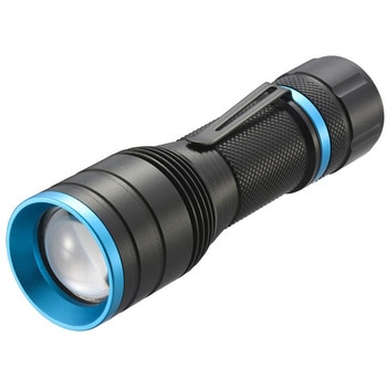 LEDクリップ付きズームライト 480lm 防水IPX4 3モード照射 集光散光 オーム電機