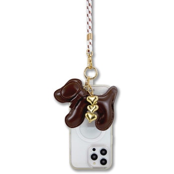 UNIVERSAL PHONE CROSSBODY STRAP WITH PLUSH ANIMAL CHOCOLATE DOG Sonix