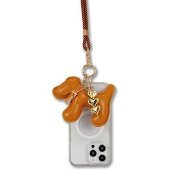 UNIVERSAL PHONE CROSSBODY STRAP WITH PLUSH ANIMAL BROWN DOG Sonix