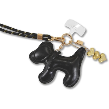 UNIVERSAL PHONE CROSSBODY STRAP WITH PLUSH ANIMAL BLACK DOG Sonix