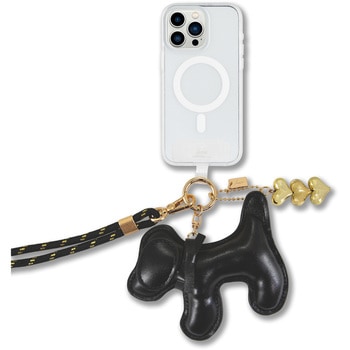 UNIVERSAL PHONE CROSSBODY STRAP WITH PLUSH ANIMAL BLACK DOG Sonix