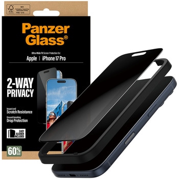 iPhone 17 Pro PanzerGlass 2-Way Privacy Screen Protector UWF 治具付き PanzerGlass
