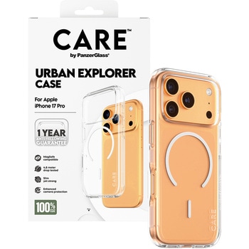 iPhone 17 Pro CARE by PanzerGlass Flagship Case Transparent Urban Combat w. White MagSafe - CARE
