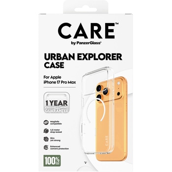 iPhone 17 Pro Max CARE by PanzerGlass Flagship Case Transparent Urban Combat w. White MagSafe CARE