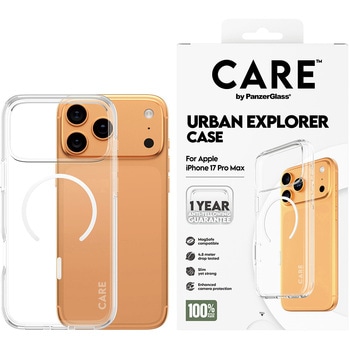 iPhone 17 Pro Max CARE by PanzerGlass Flagship Case Transparent Urban Combat w. White MagSafe - CARE