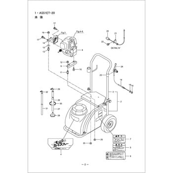 AS51ET-20 本体部品 エンジン ホンダGX25 BIGM(丸山製作所) 噴霧器補修部品・関連商品 【通販モノタロウ】