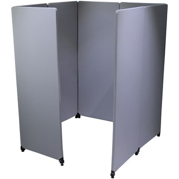吸音集中ブース Zipパーティション 7連結セット YS-Q7LG 幅610×奥行26×高さ1600mm(パネル1枚あたり) - 林製作所