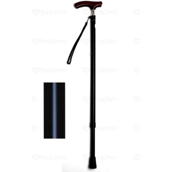 夢ライフステッキ スリムネック伸縮スリムタイプ(無地)/ブラック/ギフトボックス仕様 - ウェルファン