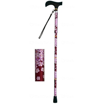 夢ライフステッキ 柄杖折りたたみ伸縮型/桜ワイン/ギフトボックス仕様 ウェルファン