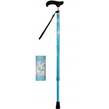 夢ライフステッキ スリムネック伸縮スリムタイプ(柄)/ブルーチェリー/ギフトボックス仕様 ウェルファン