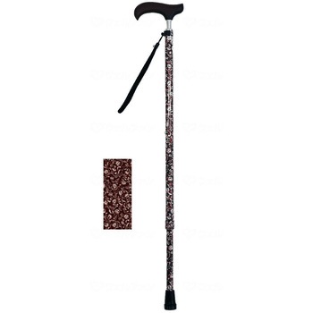 夢ライフステッキ スリムネック伸縮スリムタイプ(柄)/ワインアラベスク/ギフトボックス仕様 - ウェルファン
