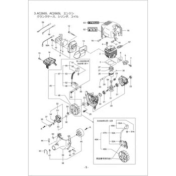 261497 AC266S クランクケース，シリンダ，コイル部品 ピストンピン 