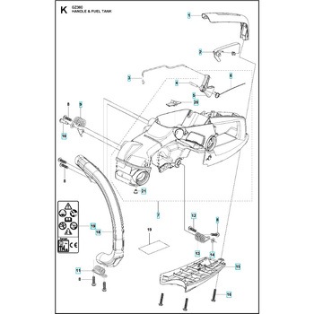 ゼノア エンジンチェーンソー GZ360 部品 ハンドル - ゼノア