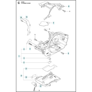 ゼノア エンジンチェーンソー GZ360 部品 シリンダーカバー ゼノア