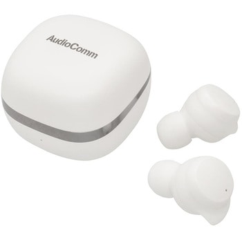 完全ワイヤレスイヤホン ホワイト AAC対応 防塵防水IP54 タッチ操作 Bluetooth オーム電機