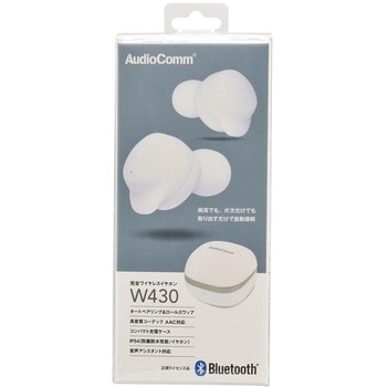 完全ワイヤレスイヤホン ホワイト AAC対応 防塵防水IP54 タッチ操作 Bluetooth オーム電機