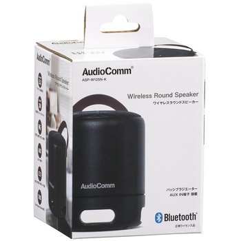 ワイヤレスラウンドスピーカー ブラック 全方位重低音 TWS対応 Bluetooth5.3 - オーム電機