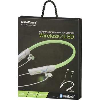 ウォーキングイヤホン ワイヤレス LED内蔵 軽量 防水IPX4 マルチポイント対応 オーム電機