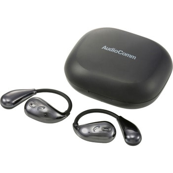 完全ワイヤレスイヤホン OWS ブラック 耳をふさがない イヤーフック 防水IPX5 オーム電機