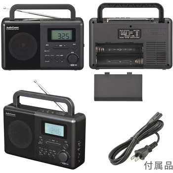 PLLポータブルラジオ AM/FM/ラジオNIKKEI ワイドFM対応 2電源 オーム電機