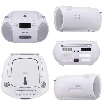 CDラジカセ ホワイト AM/FMラジオ カセット録音再生 ワイドFM 2電源対応 オーム電機