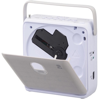 ステレオCDラジオ AM/FM ワイドFM対応 ライトグレー コンパクト 2電源方式 オーム電機