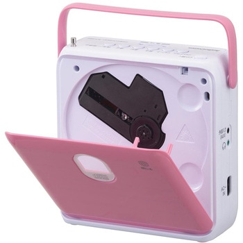 ステレオCDラジオ AM/FM ワイドFM対応 ピンク コンパクト 2電源方式 オーム電機