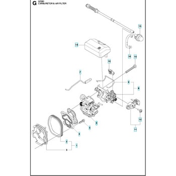 ゼノア エンジンチェーンソー GZ381 部品 キャブレタおよびエアフィルター - ゼノア