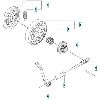 ゼノア エンジンチェーンソー GZ381 部品 クラッチおよびオイルポンプ ゼノア