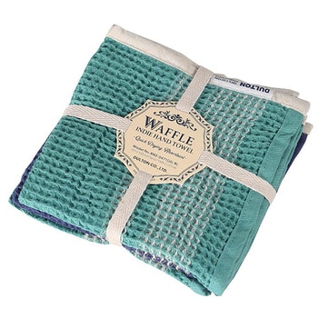 S/3 WAFFLE INDIE HAND TOWEL GG&BL(ワッフルインディーハンドタオル) WAKI(和気産業)