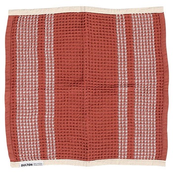 S/3 WAFFLE INDIE HAND TOWEL RD&BR(ワッフルインディーハンドタオル) 和気産業