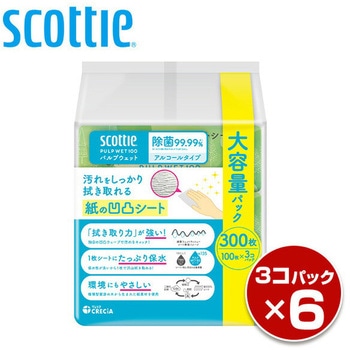 スコッティ ウェットティッシュ 100枚入 除菌 アルコールタイプ PULP WET 100 日本製紙クレシア