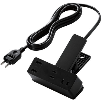 電源タップ 延長コード USB付き 2.5m (コンセント×3 USB A×2) クリップ式 雷ガード ほこり防止シャッター エレコム
