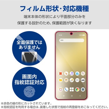 Galaxy S24(SC-51E) ガラスフィルム 指紋認証対応 超透明 光反射軽減 動画映え 強化ガラス 表面硬度10H エレコム