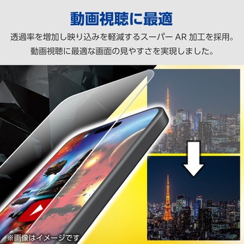 Galaxy S24(SC-51E) ガラスフィルム 指紋認証対応 超透明 光反射軽減 動画映え 強化ガラス 表面硬度10H エレコム