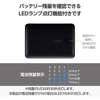モバイルバッテリー 10000mAh 大容量 軽量 小型 PD 20W 入出力(USB Type-C×2) C-Cケーブル付属 エレコム
