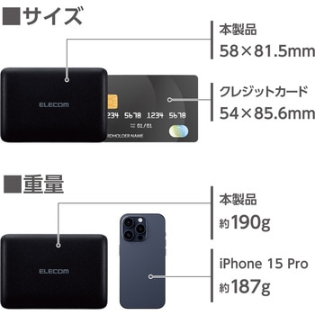 モバイルバッテリー 10000mAh 大容量 軽量 小型 PD 20W 入出力(USB Type-C×1) 出力(USB-A×1) エレコム