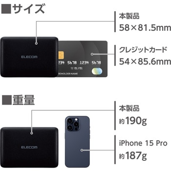 モバイルバッテリー 10000mAh 大容量 軽量 小型 PD 20W 入出力(USB Type-C×2) エレコム