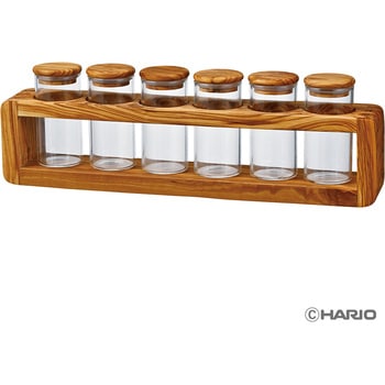 オリーブウッド スパイスストッカー6個セット HARIO