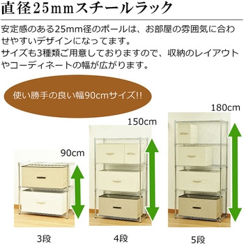 25Φスチールラック4段セット AIS (エイ・アイ・エス)
