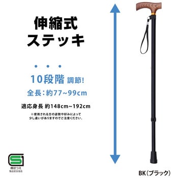 スポーティータイプ 伸縮式ステッキ ナカバヤシ