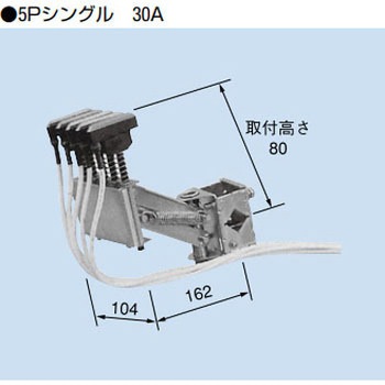 絶縁トロリー タフトロM形コレクタ 5P 30A シングル 60A・100A 標準用 PROTERIAL(プロテリアル)