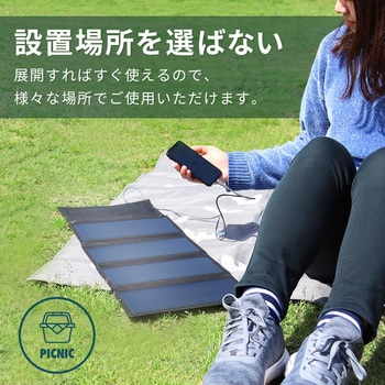 防災・アウトドアに最適 USBソーラーパネル USB-A 2ポート合計20W出力 MOTTERU