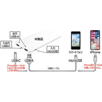 モバイルバッテリー10000mAh micro カシムラ
