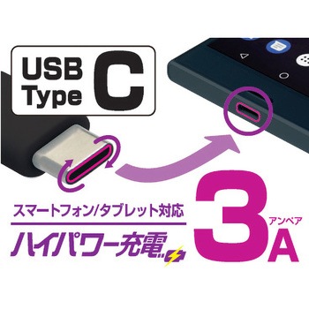 AC充電器 AC typeC 3A カシムラ
