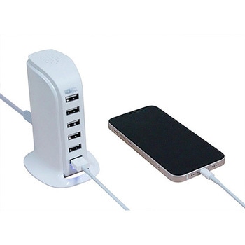 USBポート付AC充電器 AC-6USB-8A 自動識別 カシムラ
