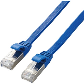 LANケーブル Cat7 準拠 フラット 10ギガビット RoHS指令準拠 ブルー エレコム