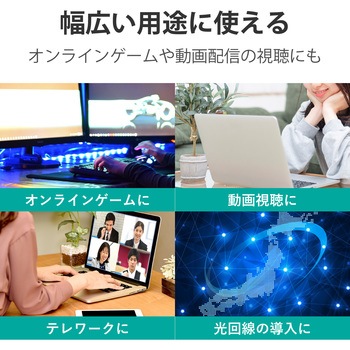 LANケーブル Cat7 準拠 フラット 10ギガビット RoHS指令準拠 ブルー エレコム