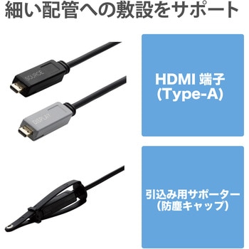 HDMI光ファイバーケーブル 長尺 HDMI-HDMI アクティブオプティカルケーブル ブラック エレコム