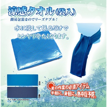 涼感タオル 袋入 ブレイン その他暑さ対策用品 通販モノタロウ Br 574